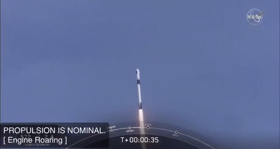 Lanzamiento de dragón de SpaceX y la NASA