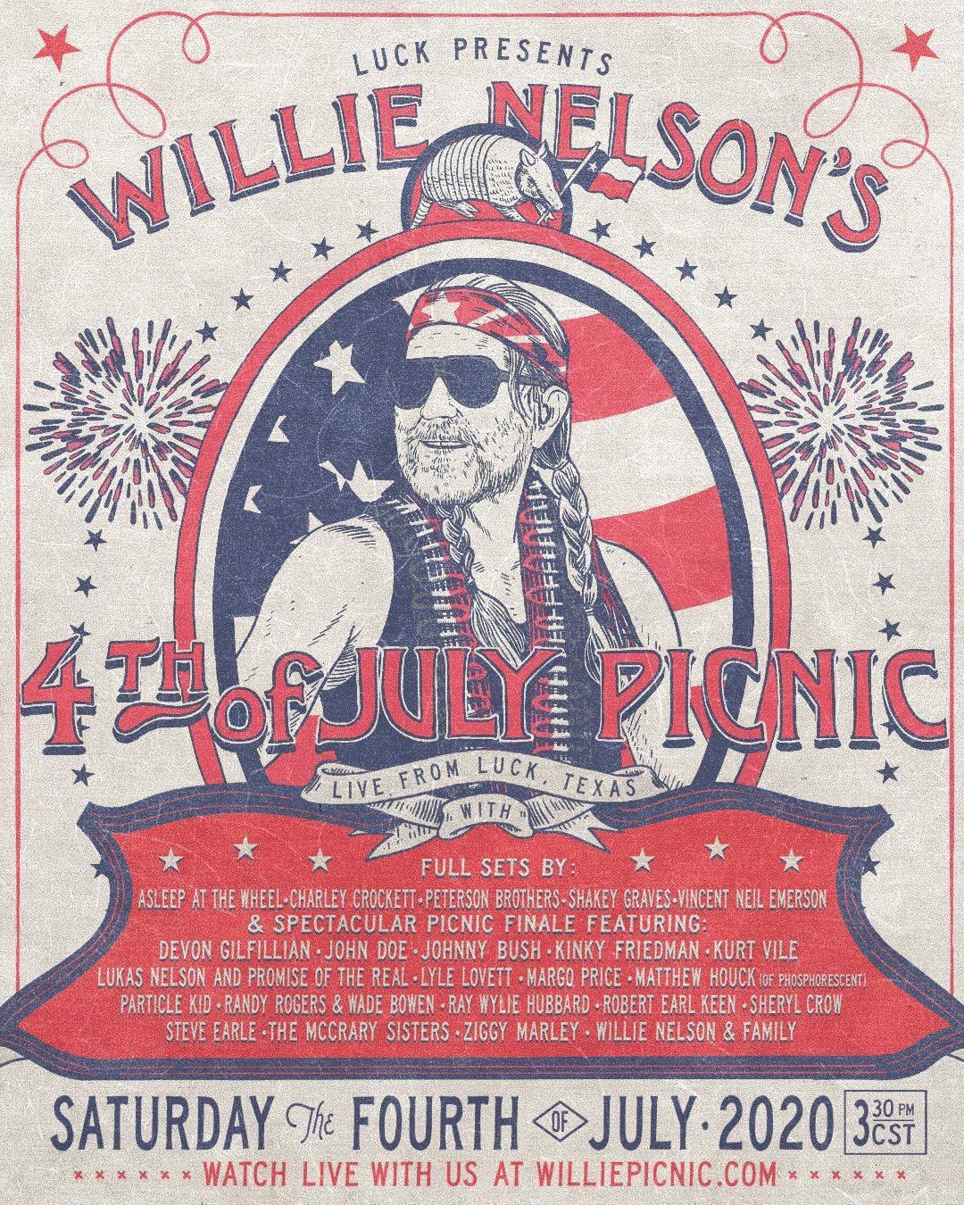 El Picnic del 4 de julio de Willie Nelson se moverá a streaming , el primero en sus 47 años de historia
