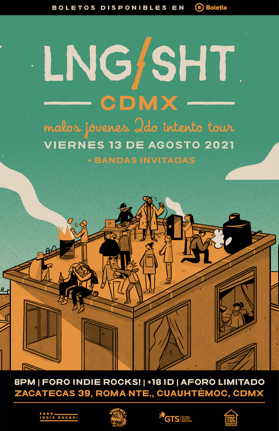 LNGSHT Malos Jóvenes 2do Intento Tour en el Foro Indie Rocks