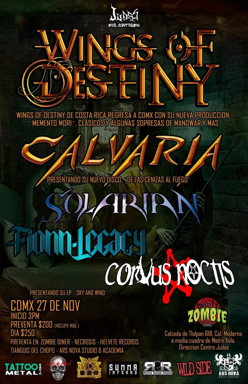 Wings Of Destiny regresa a CDMX 27 Nov, con su nueva produccion Memento Mori