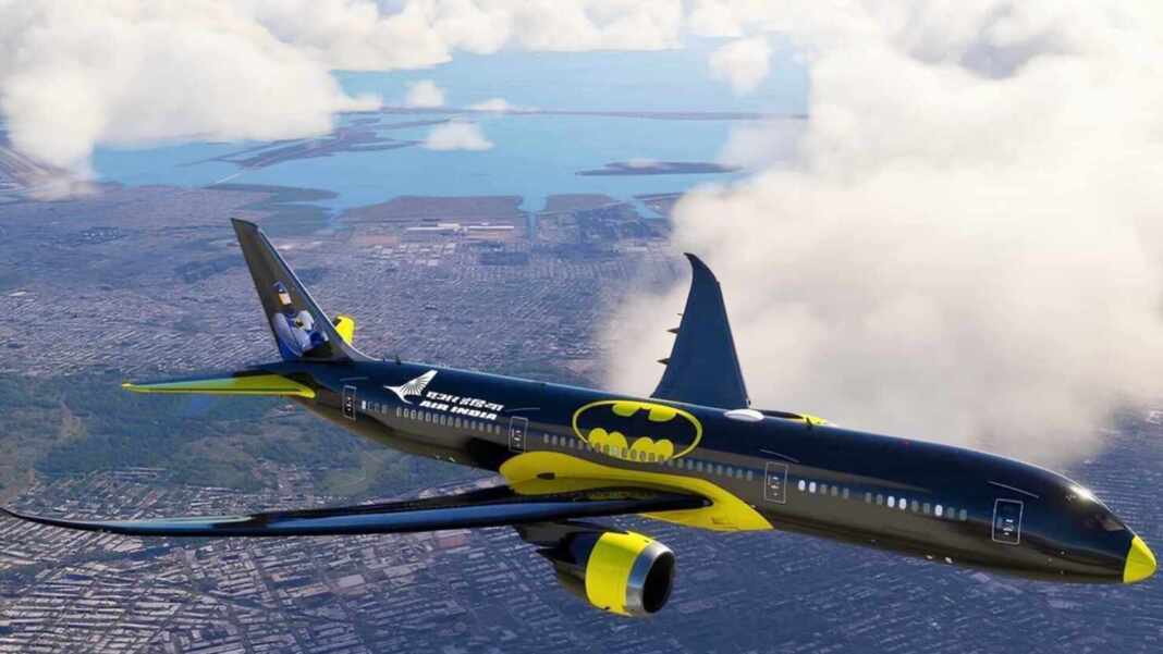 Exclusivo avión para hombres con diseño alusivo a Batman