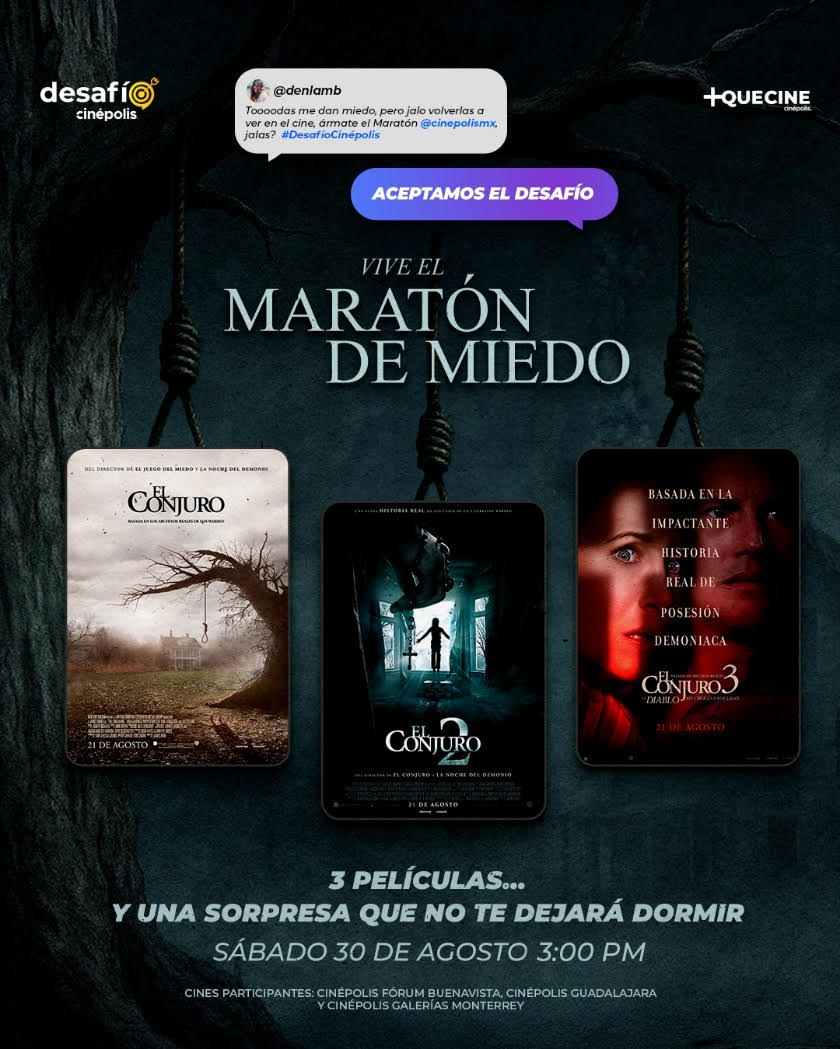 Maratón de Miedo gracias a Desafío Cinépolis