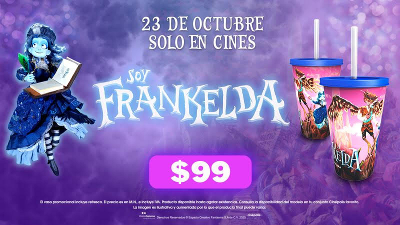 Ya está disponible el vaso coleccionable de Soy Frankelda!