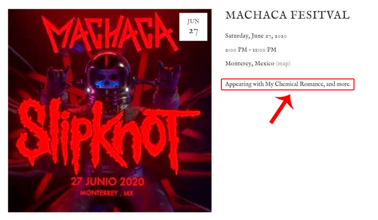 my chemical romance en machaca 2020