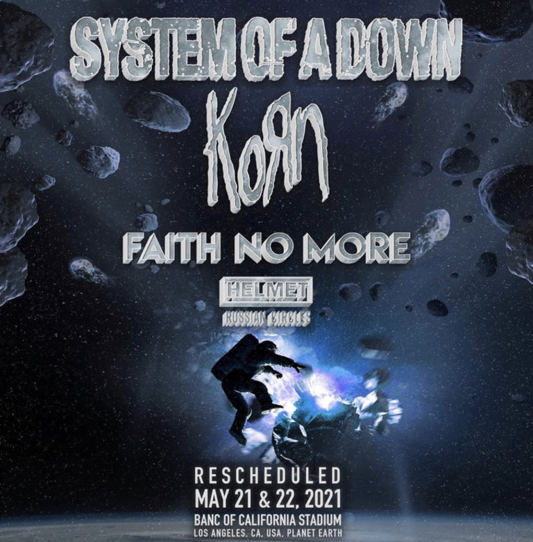 System Of A Down, Faith No More y Korn, junto con Helmet y Russian Circles, se unirán en el escenario la próxima primavera.