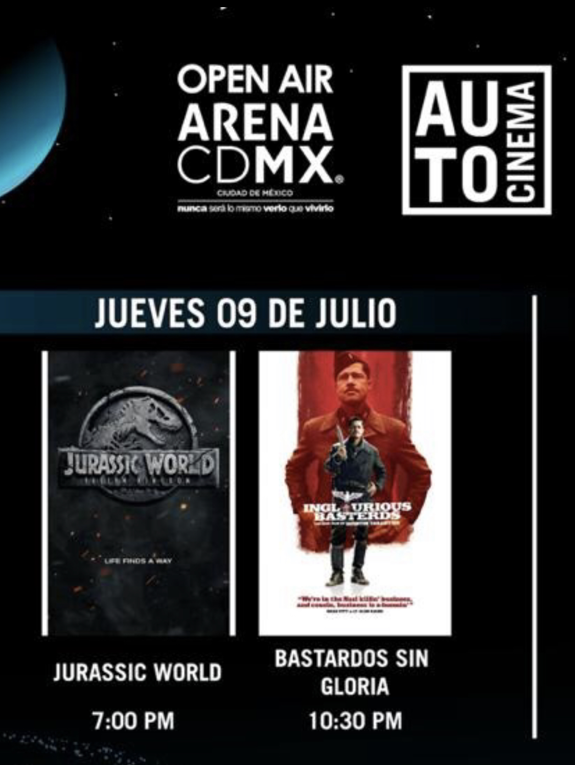 Gana entradas Jurassic World en Drive in de Arena Ciudad de México