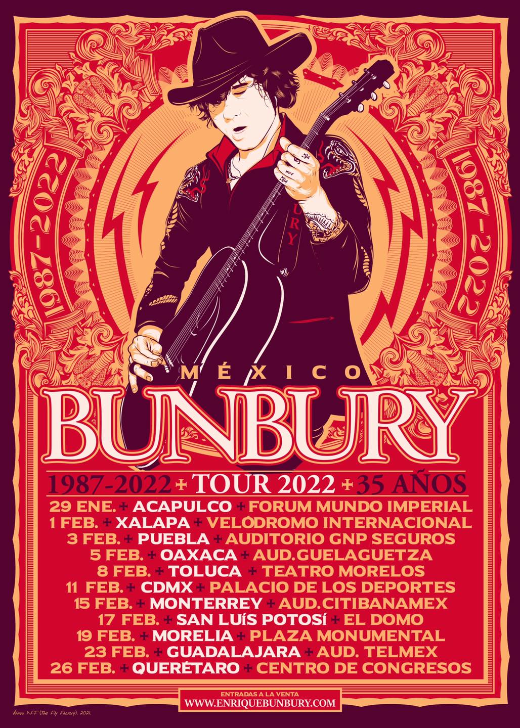 Enrique Bunbury Revela Nuevas Fechas para su gira en México 2022