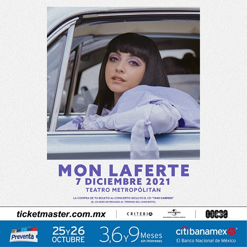 Mon Laferte en concierto el 7 de diciembre en CDMX