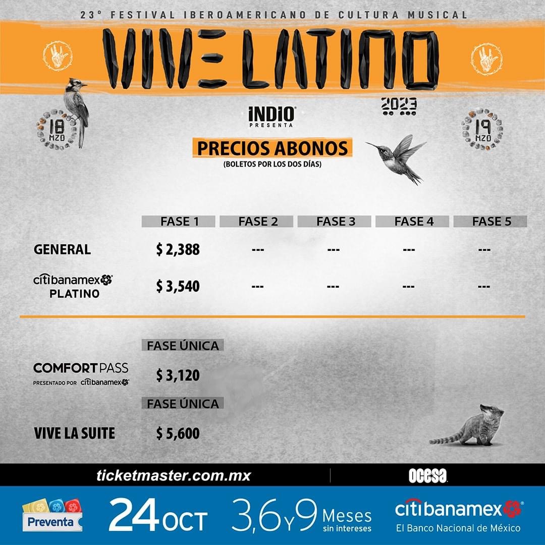 Precios Vive Latino 2023