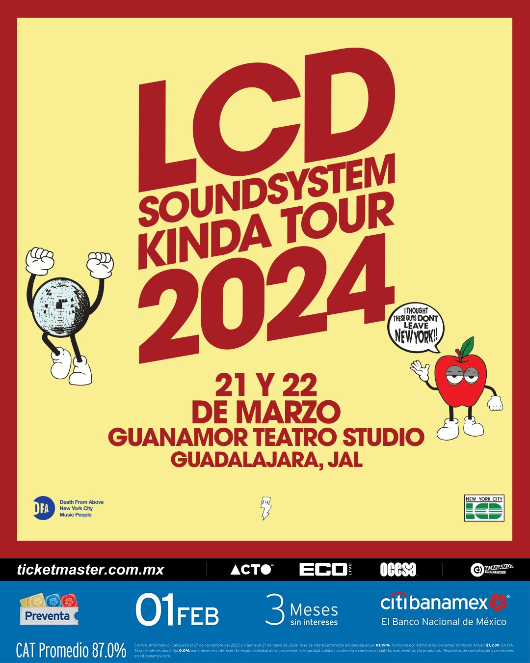 Ya inició la preventa Citibanamex para LCD Soundsystem en GDL