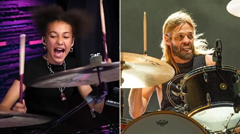 Nandi Bushell interpreta “Learn To Fly” de Foo Fighters con baquetas que le regaló Taylor Hawkins