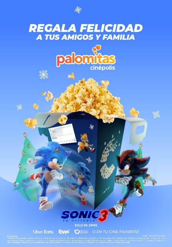 Cinépolis lanza la canasta navideña temática de Sonic 3 La Película