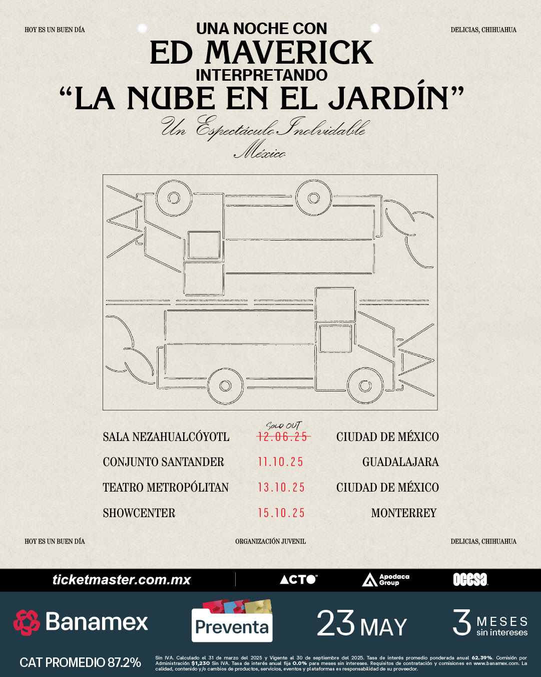 ED MAVERICK ANUNCIA NUEVAS FECHAS EN TEATROS DE MÉXICO