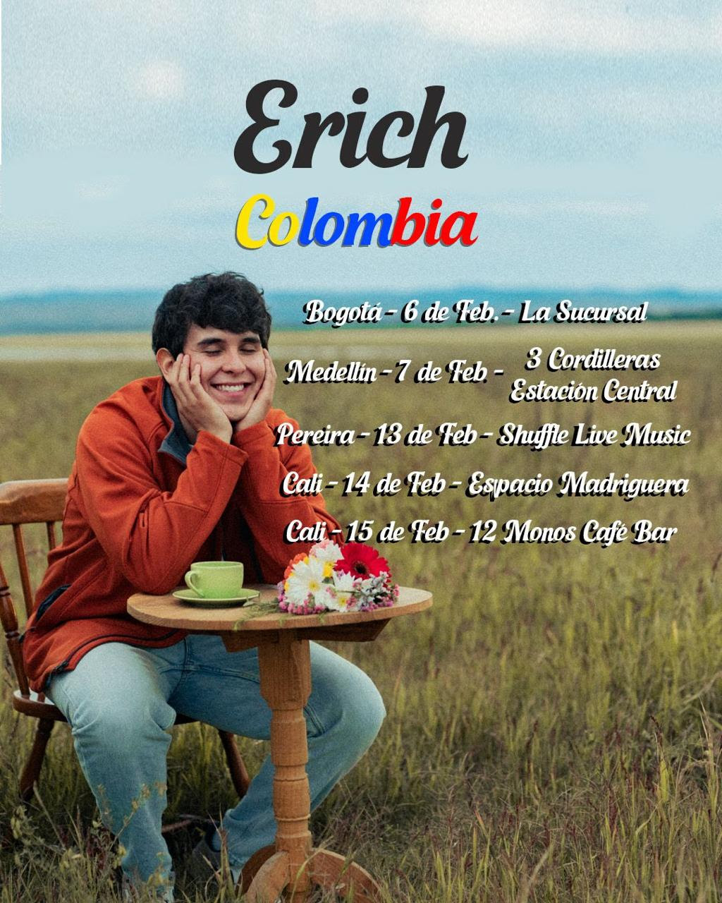 Erich regresa a Colombia con gira 2026 y presenta su nuevo sencillo “Me Dijiste Que Confiara en Ti”