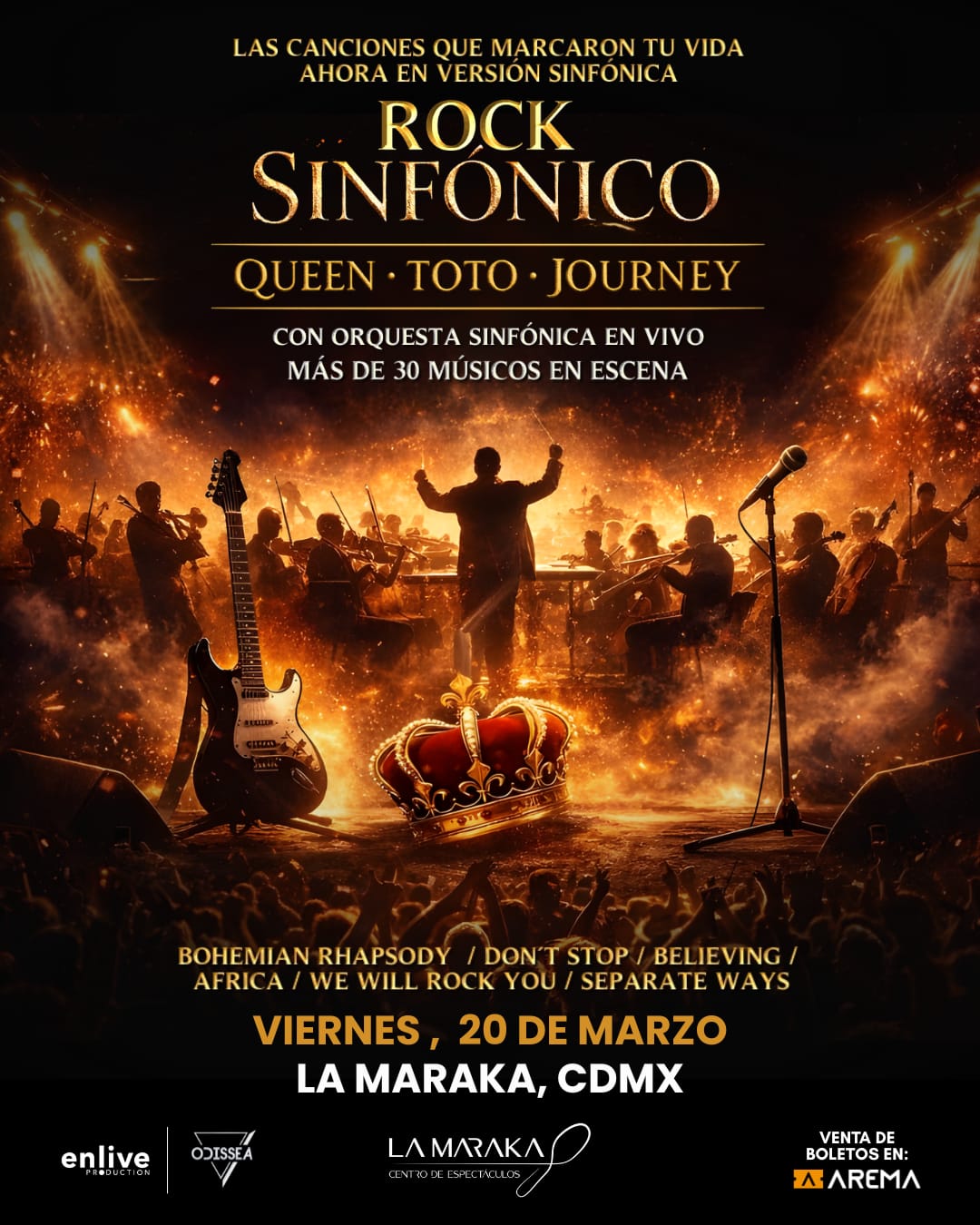 ROCK SINFONICO LA MARAKA MARZO 2026 CARTEL