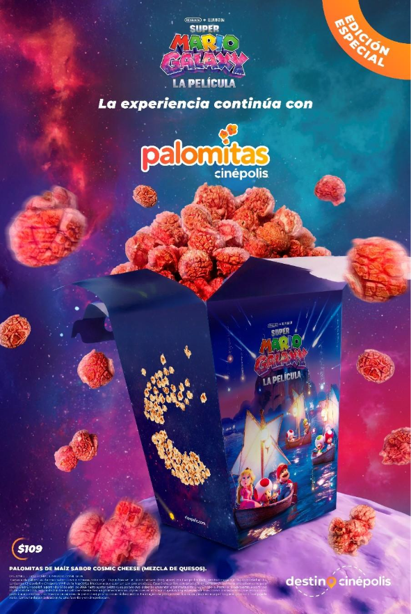 Palomitas edición especial de Super Mario Galaxy La Película llegan con Cinépolis