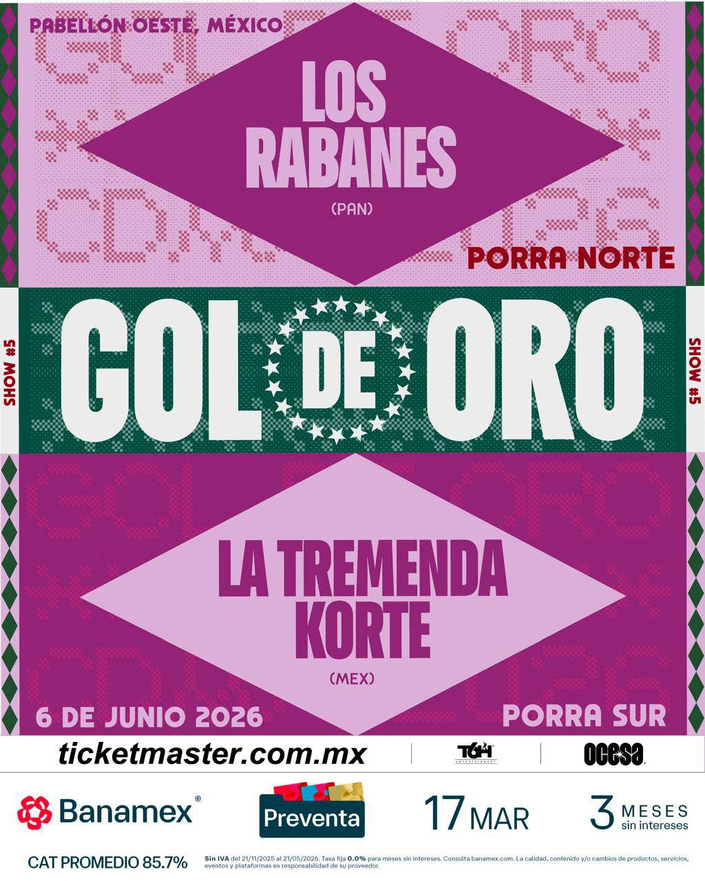RABANES LLEGAN AL PABELLÓN OESTE DEL PALACIO DE LOS DEPORTES ESTE SAB 06 de JUNIO COMO PARTE DE GOL DE ORO