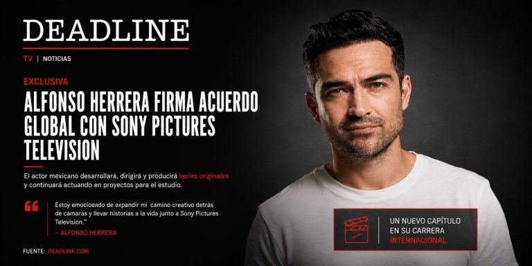 ALFONSO HERRERA FIRMA ACUERDO CON SONY PICTURES TELEVISION PARA DESARROLLAR, DIRIGIR, PRODUCIR Y PROTAGONIZAR NUEVAS SERIES